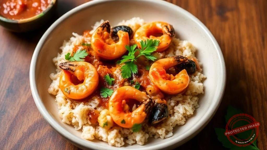 Guiso De Mariscos Con Arroz y Salsa Criolla Arroz con Mariscos
