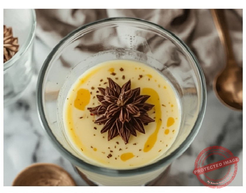 Proceso de infusión de leche con cáscaras y especias